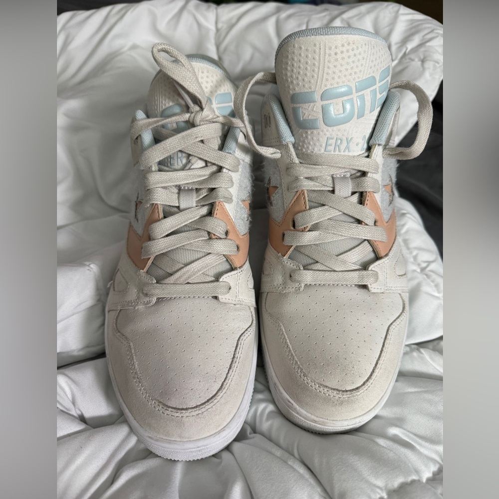 Converse Athletic Shoes in White and Light Blue